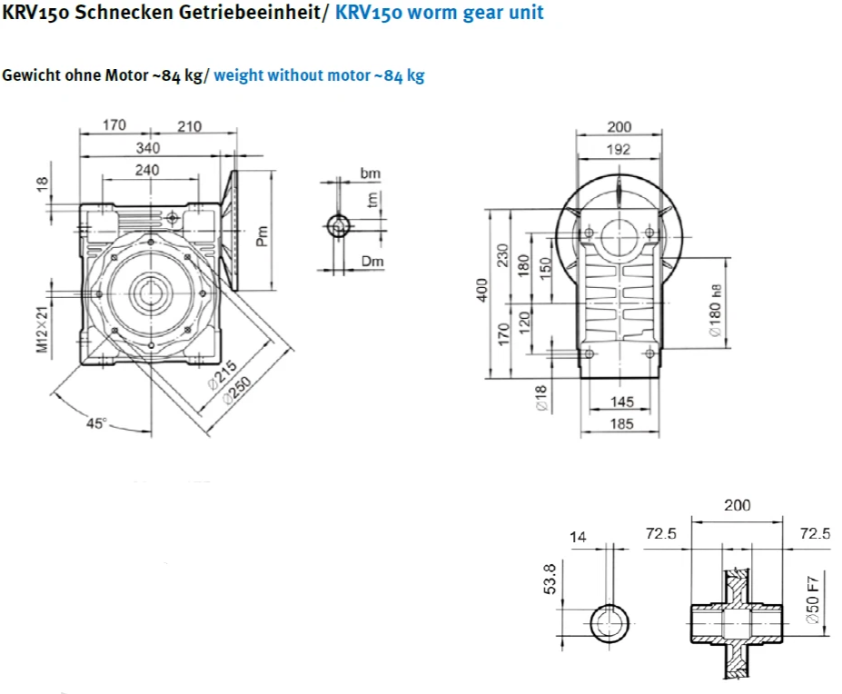 Schneckengetriebe KRV150