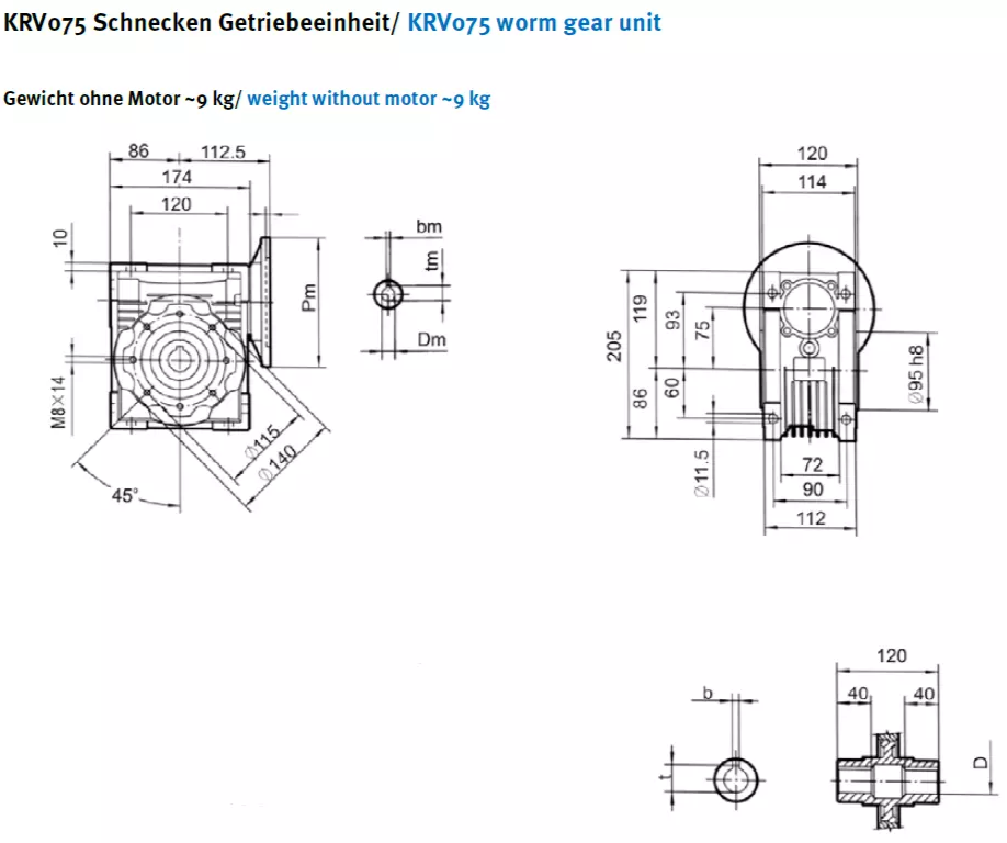 Schneckengetriebe KRV75