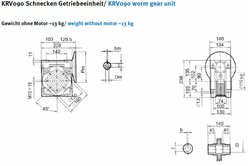 Schneckengetriebe KRV90