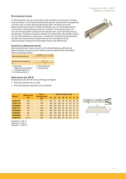 Frequenzumrichter Parker AC10 von 0,2 - 180kW, IP20 mit EMV-Filter