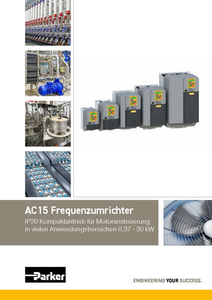 Frequenzumrichter Parker AC15 von 0,37 - 30kW, IP20 mit EMV-Filter