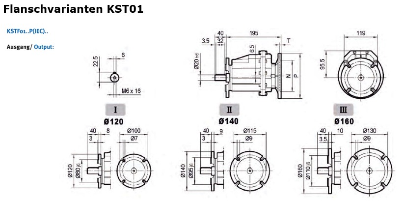 Stirnradgetriebe KST01 mit Welle d= 20mm