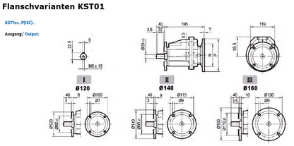 Stirnradgetriebe KST01 mit Welle d= 20mm