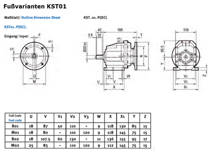 Stirnradgetriebe KST01 mit Welle d= 20mm