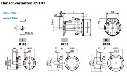 Stirnradgetriebe KST03 mit Welle d= 30mm