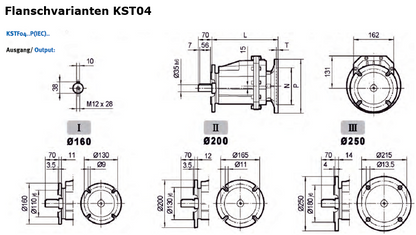 Stirnradgetriebe KST04 mit Welle d= 35mm
