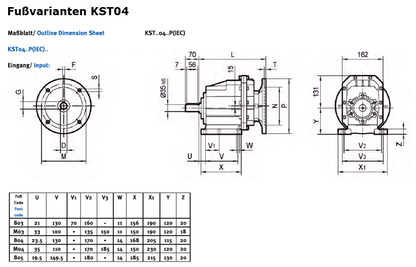 Stirnradgetriebe KST04 mit Welle d= 35mm