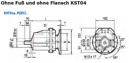 Stirnradgetriebe KST04 mit Welle d= 35mm