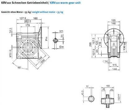 Schneckengetriebe KRV110