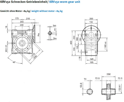 Schneckengetriebe KRV150